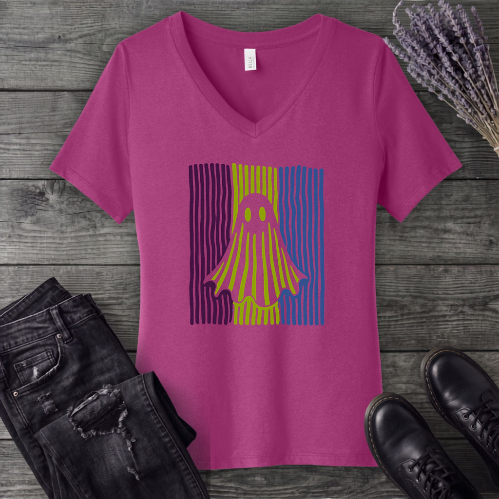 Ghost Stripes V-Neck T-Shirt