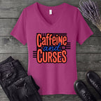 Caffeine And Curses V-Neck T-Shirt