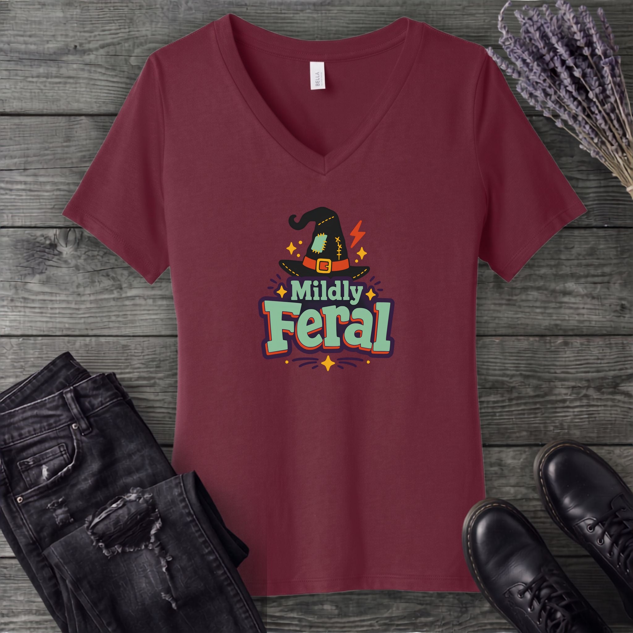 Mildly Feral V-Neck T-Shirt