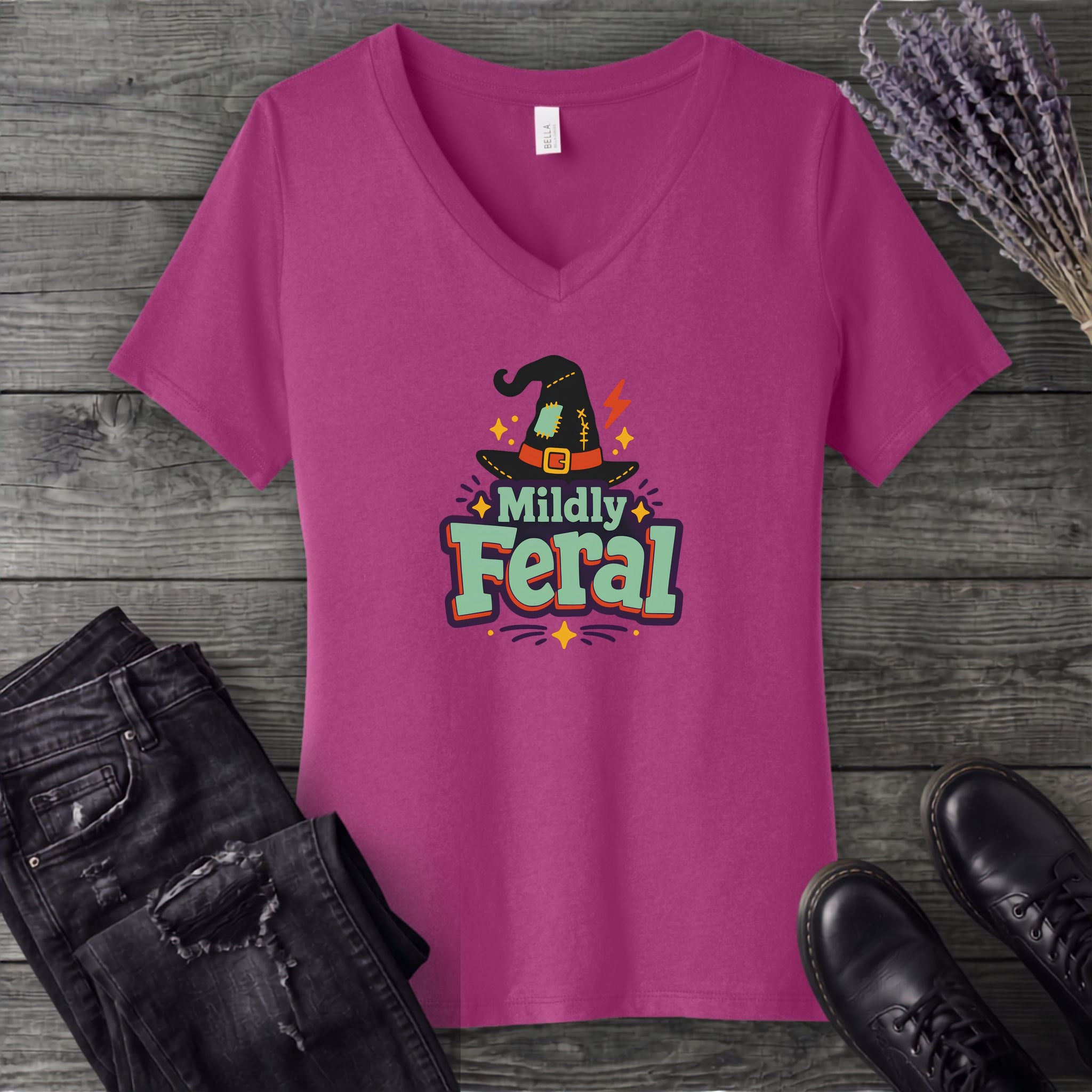 Mildly Feral V-Neck T-Shirt