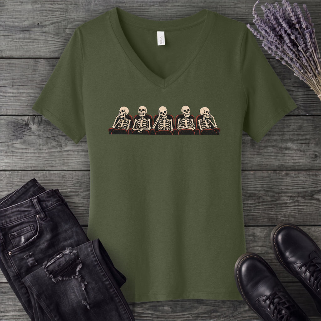 Skeletal Audience V-Neck T-Shirt