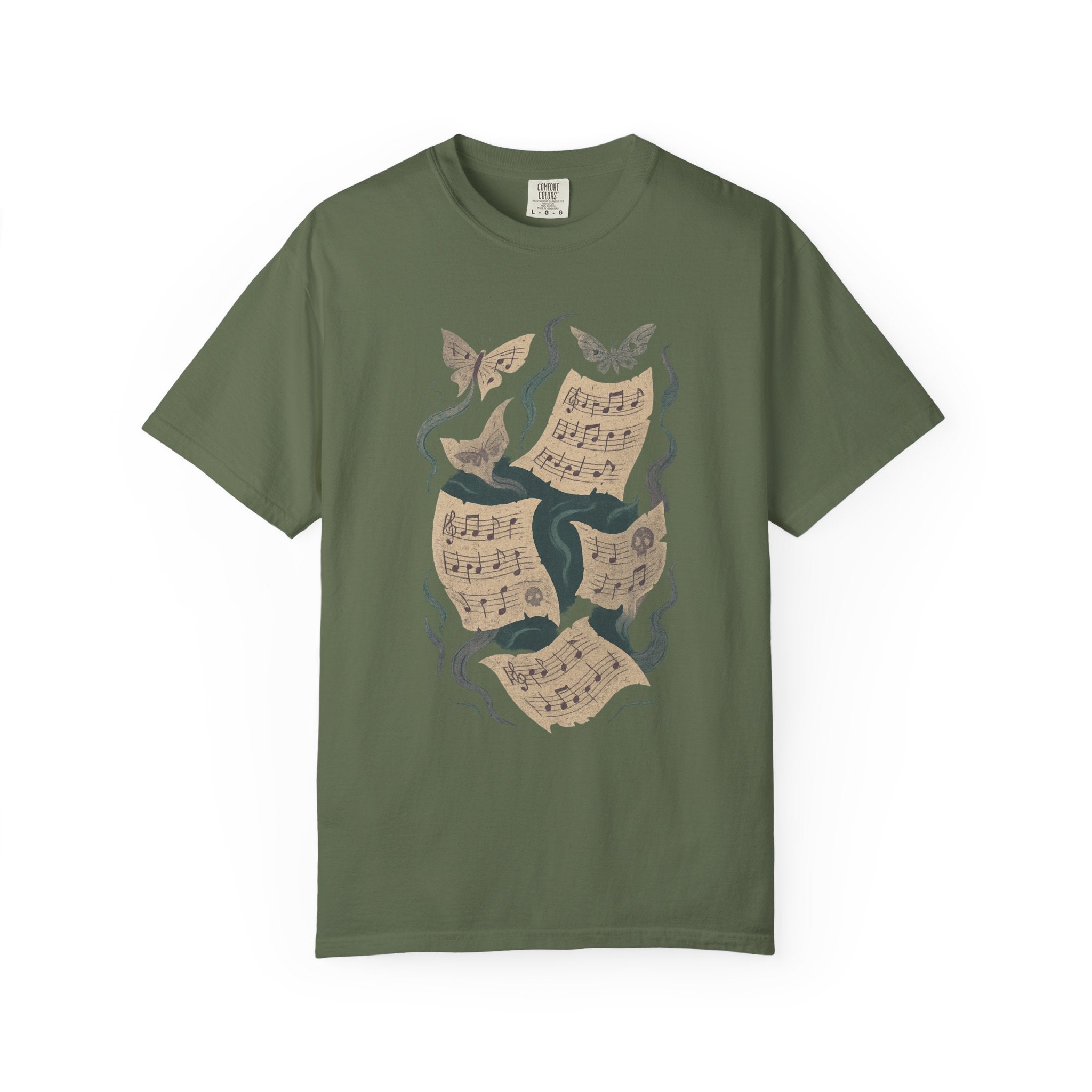 Haunted Sheet Music Moth T-Shirt