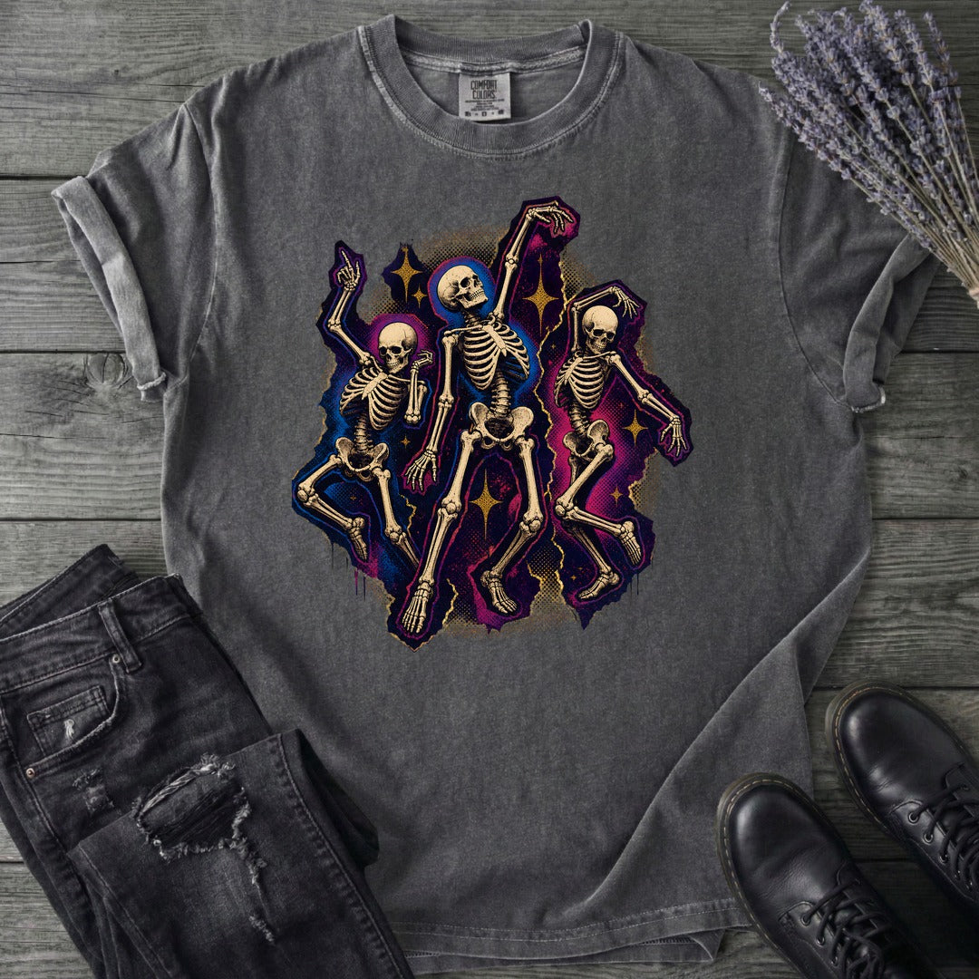 Textured Dancing Skeletons T-Shirt