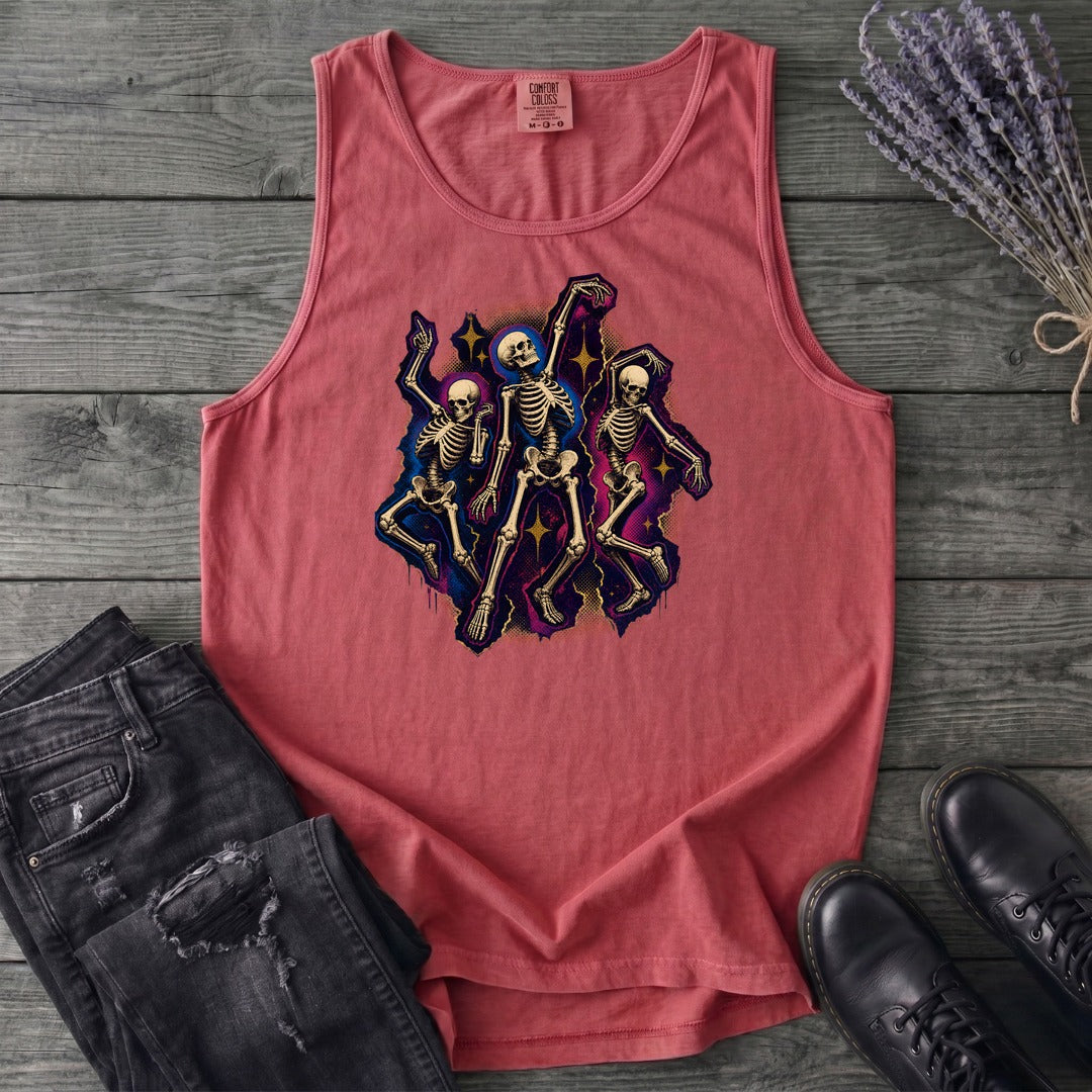Textured Dancing Skeletons Tank Top