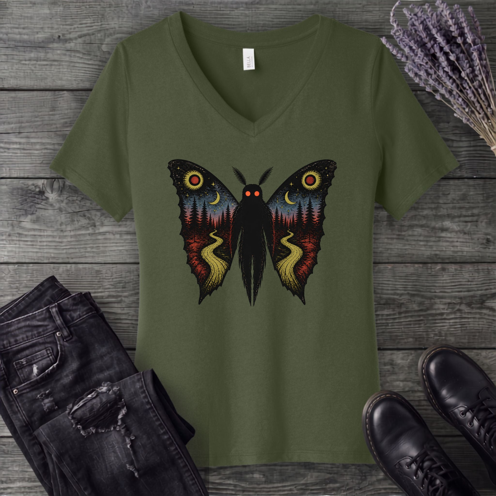 Mothman Trails V-Neck T-Shirt