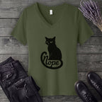Nope Cat V-Neck T-Shirt