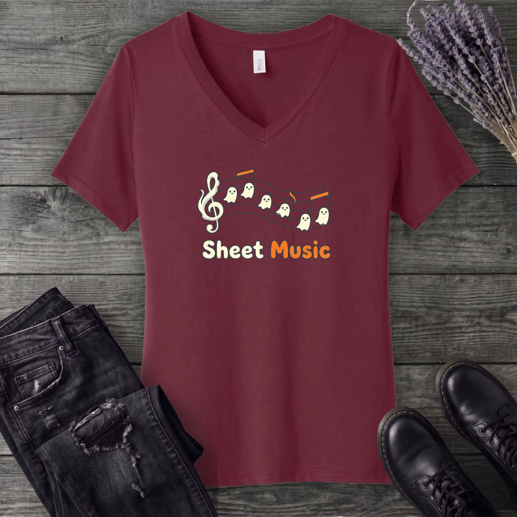 Sheet Music V-Neck T-Shirt