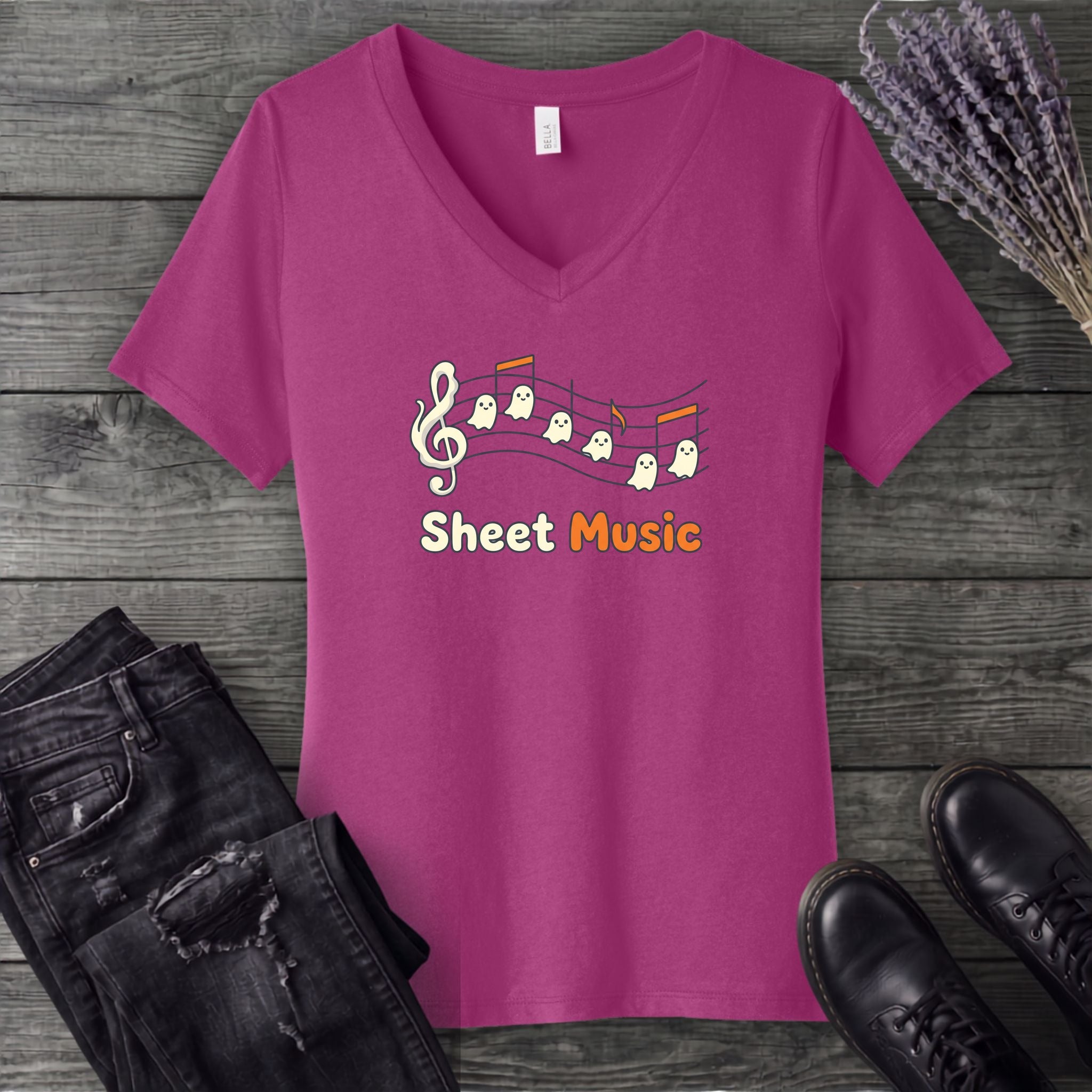 Sheet Music V-Neck T-Shirt