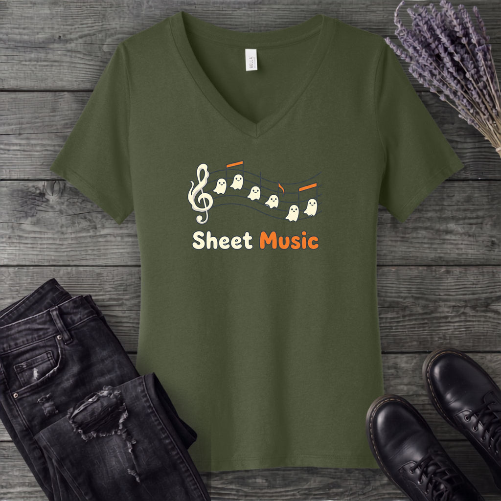 Sheet Music V-Neck T-Shirt