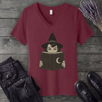 Witch Reading V-Neck T-Shirt