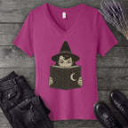 Witch Reading V-Neck T-Shirt