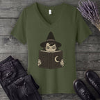 Witch Reading V-Neck T-Shirt