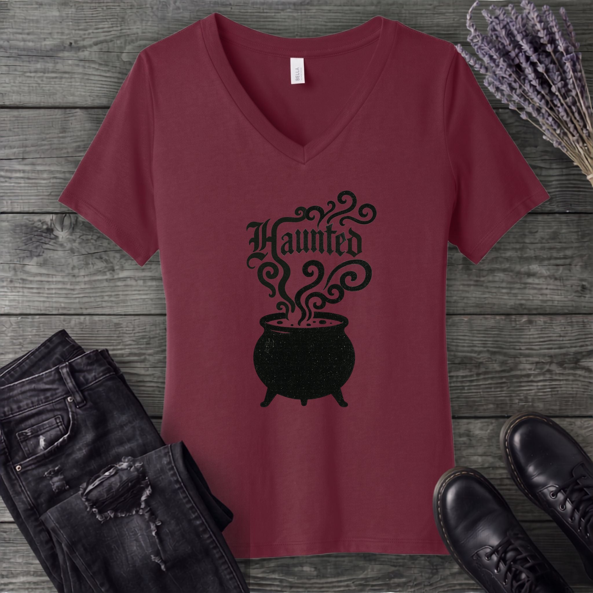 Haunted Cauldron V-Neck T-Shirt