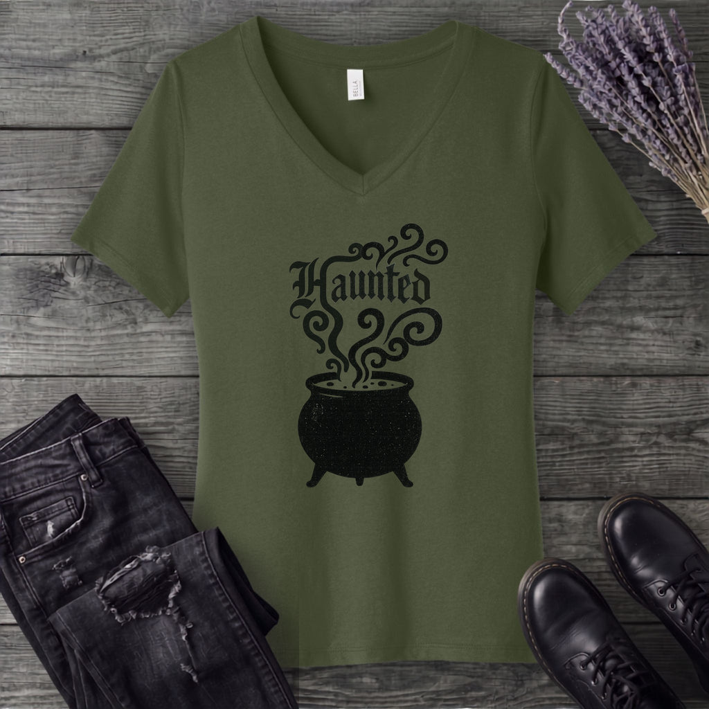 Haunted Cauldron V-Neck T-Shirt