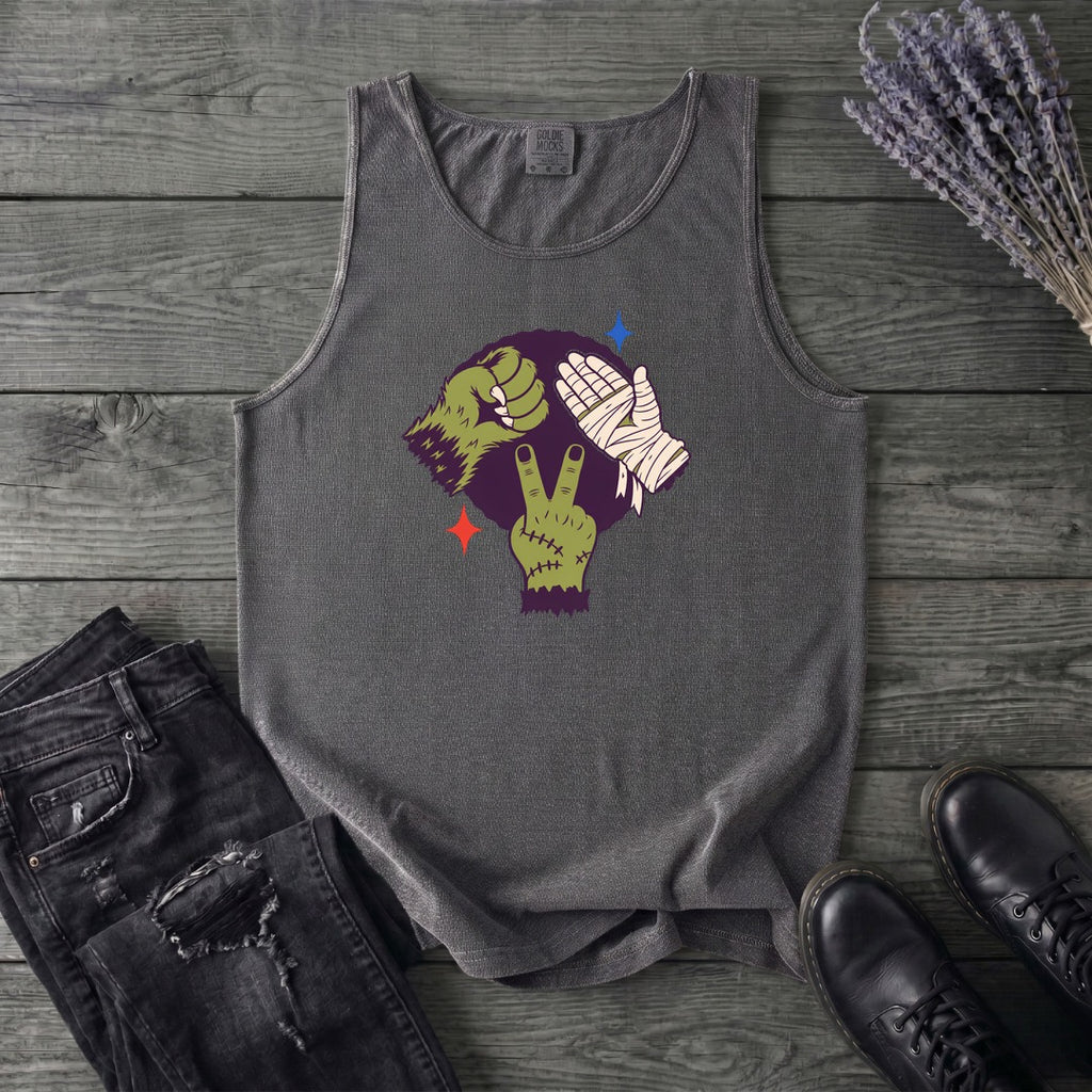 Classic Monster Rock Paper Scissor Game Tank Top