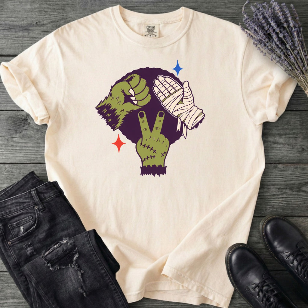 Classic Monster Rock Paper Scissor Game T-Shirt