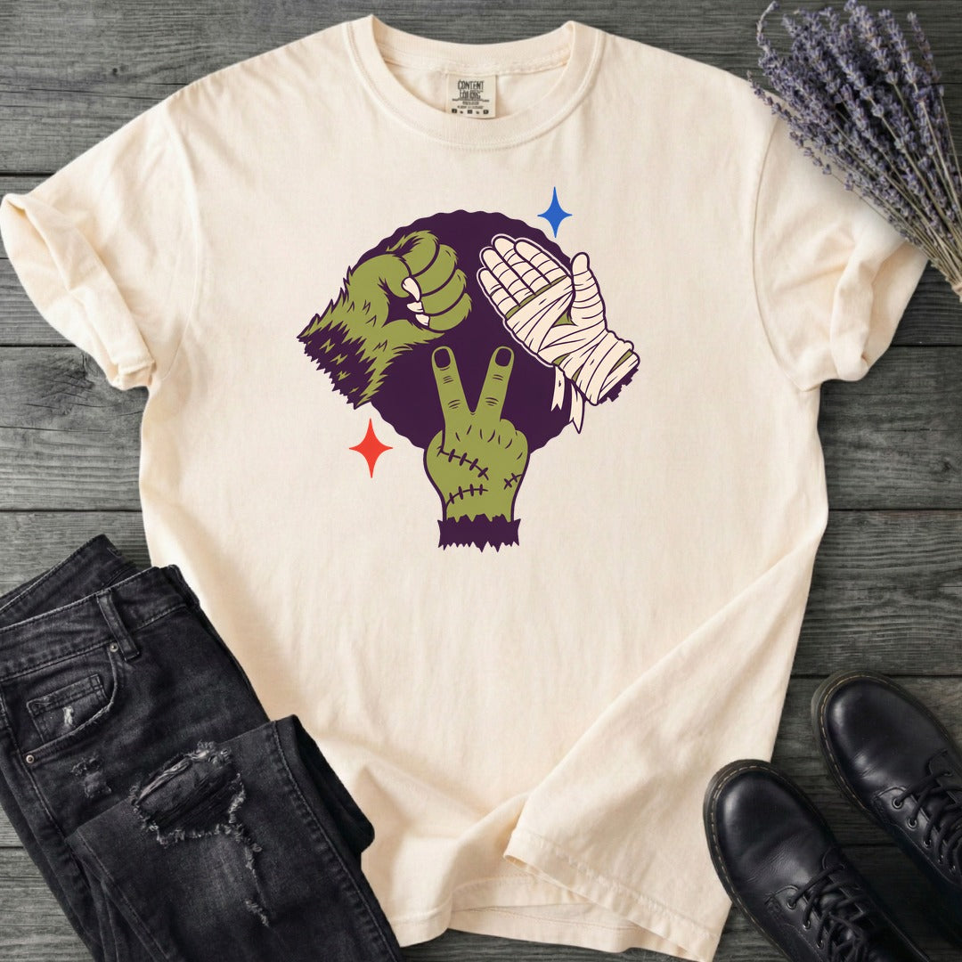 Classic Monster Rock Paper Scissor Game T-Shirt