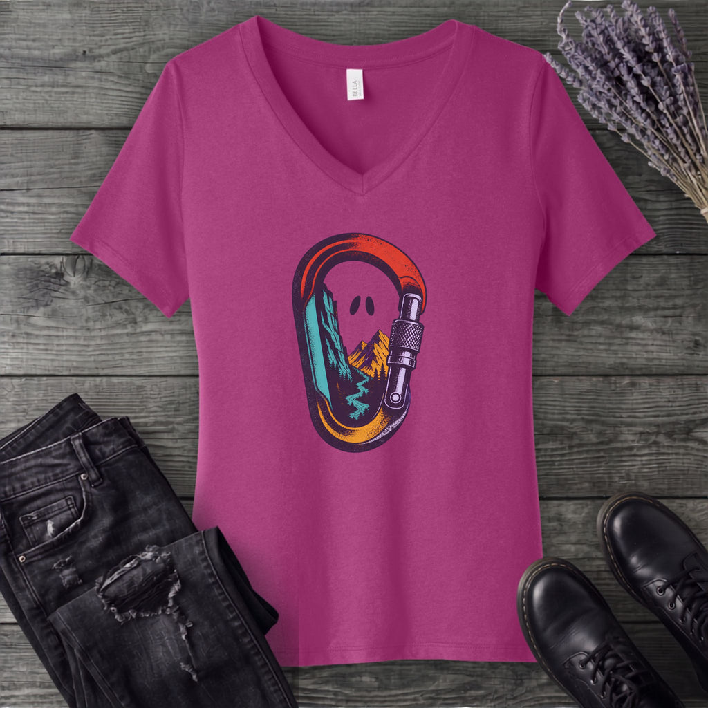 Haunted Carabiner V-Neck T-Shirt