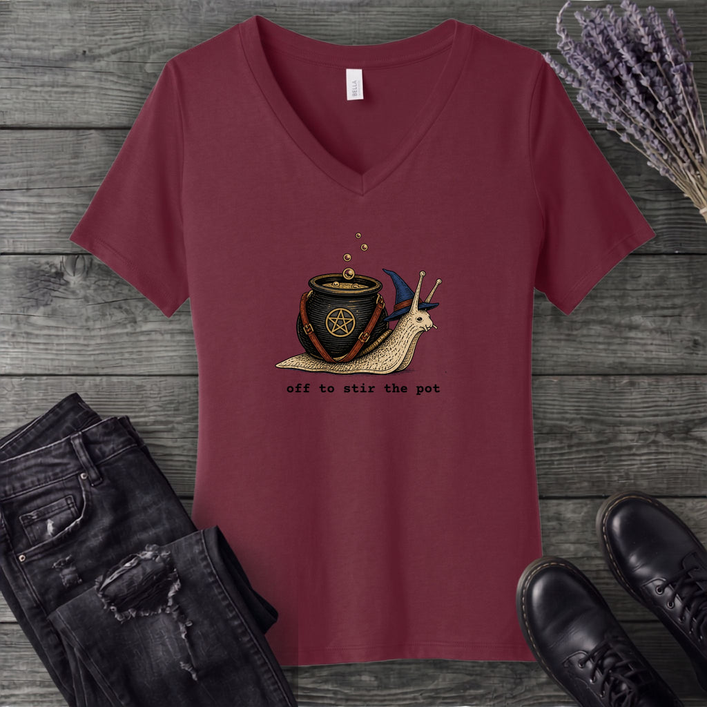 Off To Stir The Pot V-Neck T-Shirt