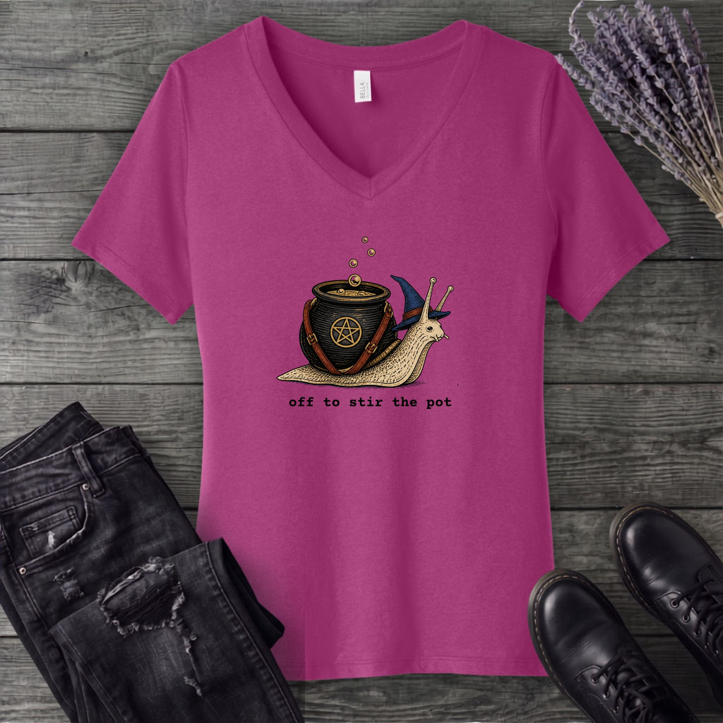 Off To Stir The Pot V-Neck T-Shirt