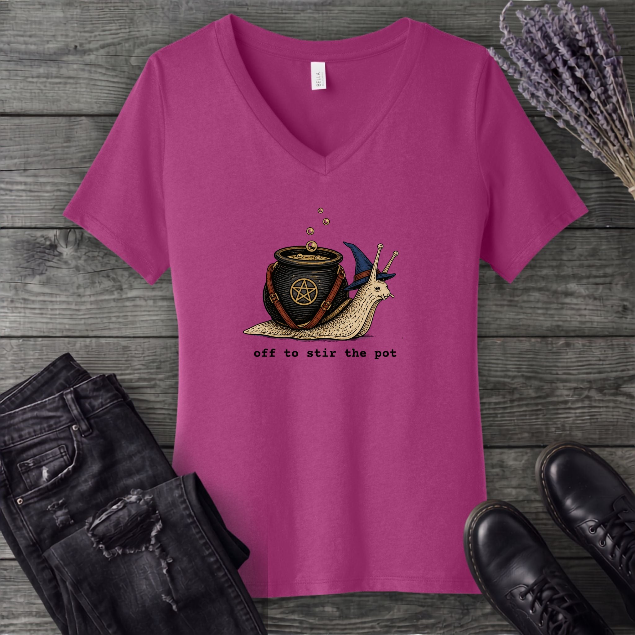 Off To Stir The Pot V-Neck T-Shirt