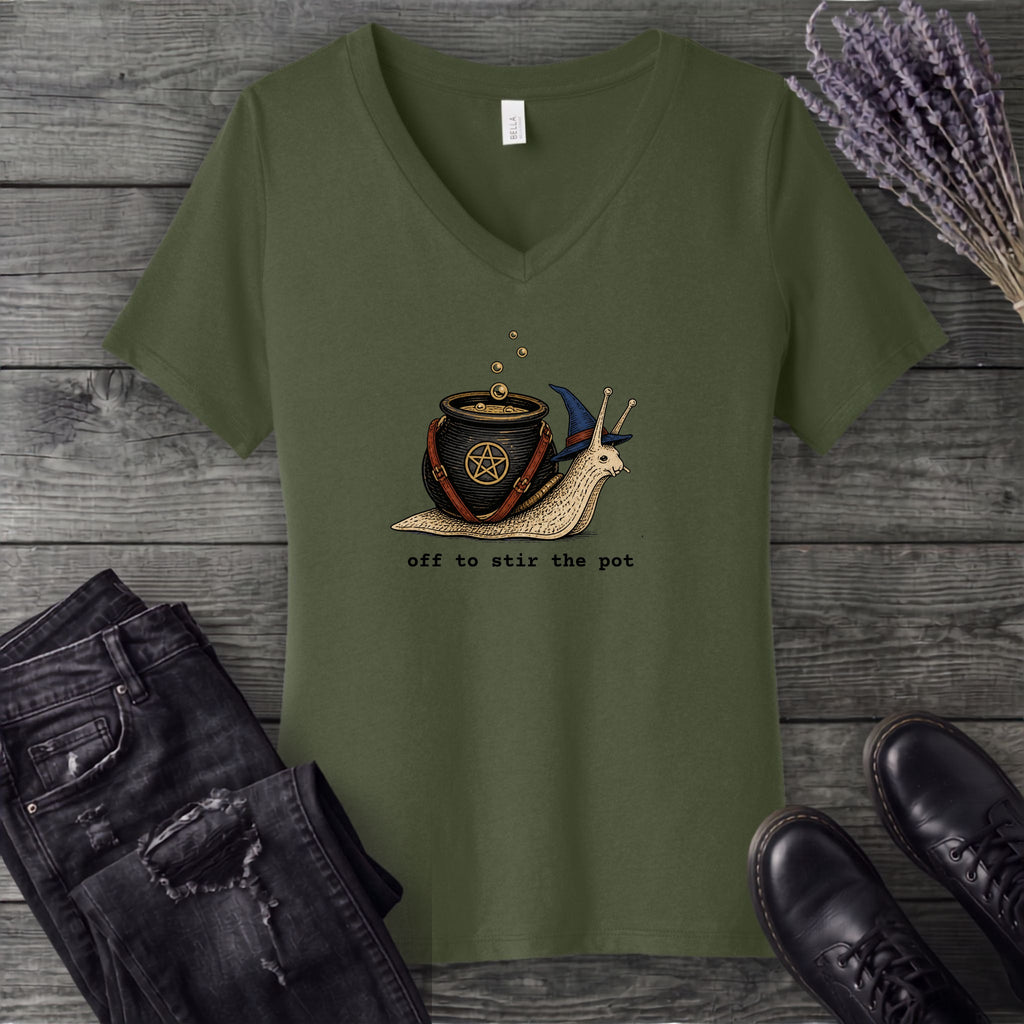 Off To Stir The Pot V-Neck T-Shirt