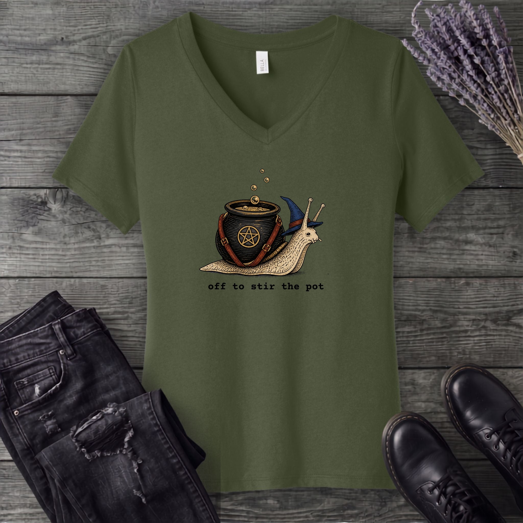 Off To Stir The Pot V-Neck T-Shirt