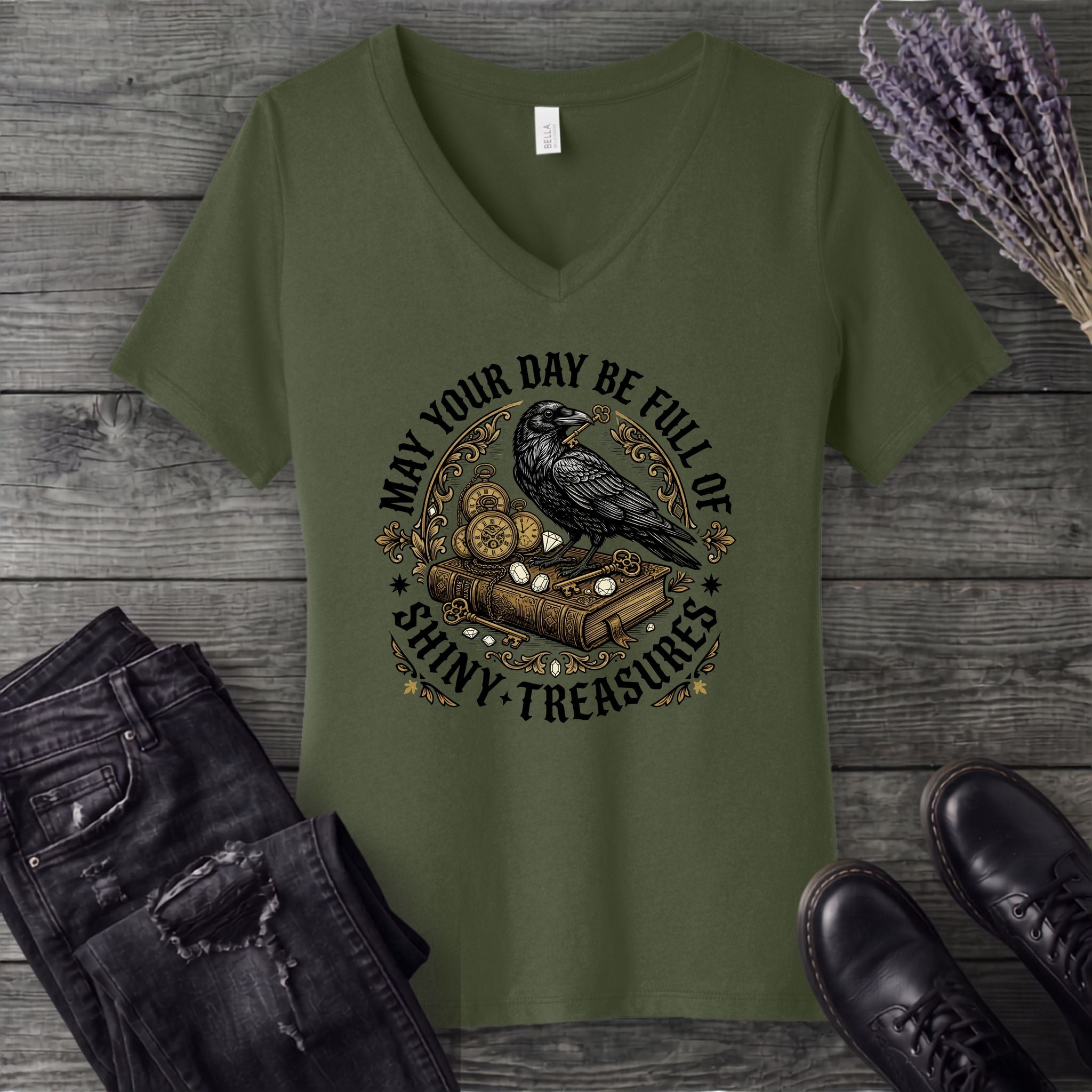 Day Full Of Shiny Treasures V-Neck T-Shirt