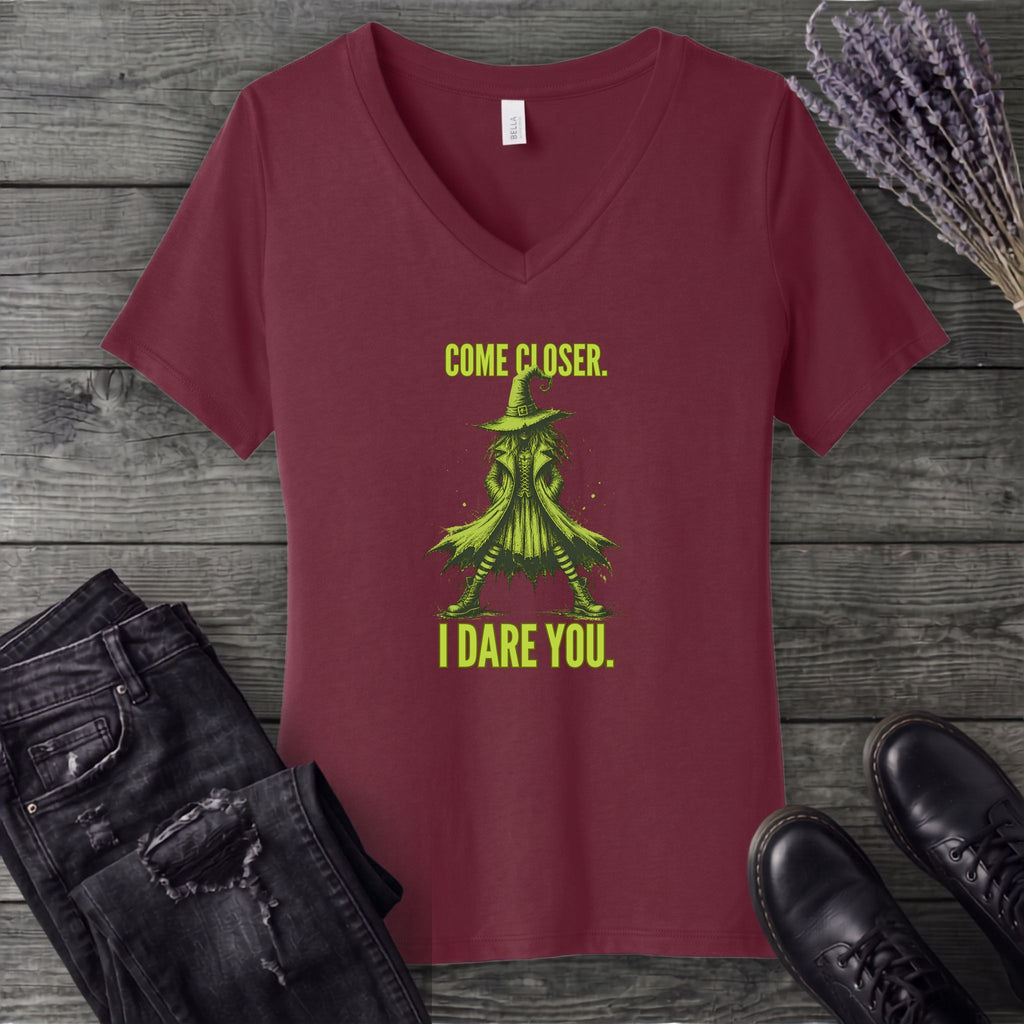 Come Closer I Dare You V-Neck T-Shirt