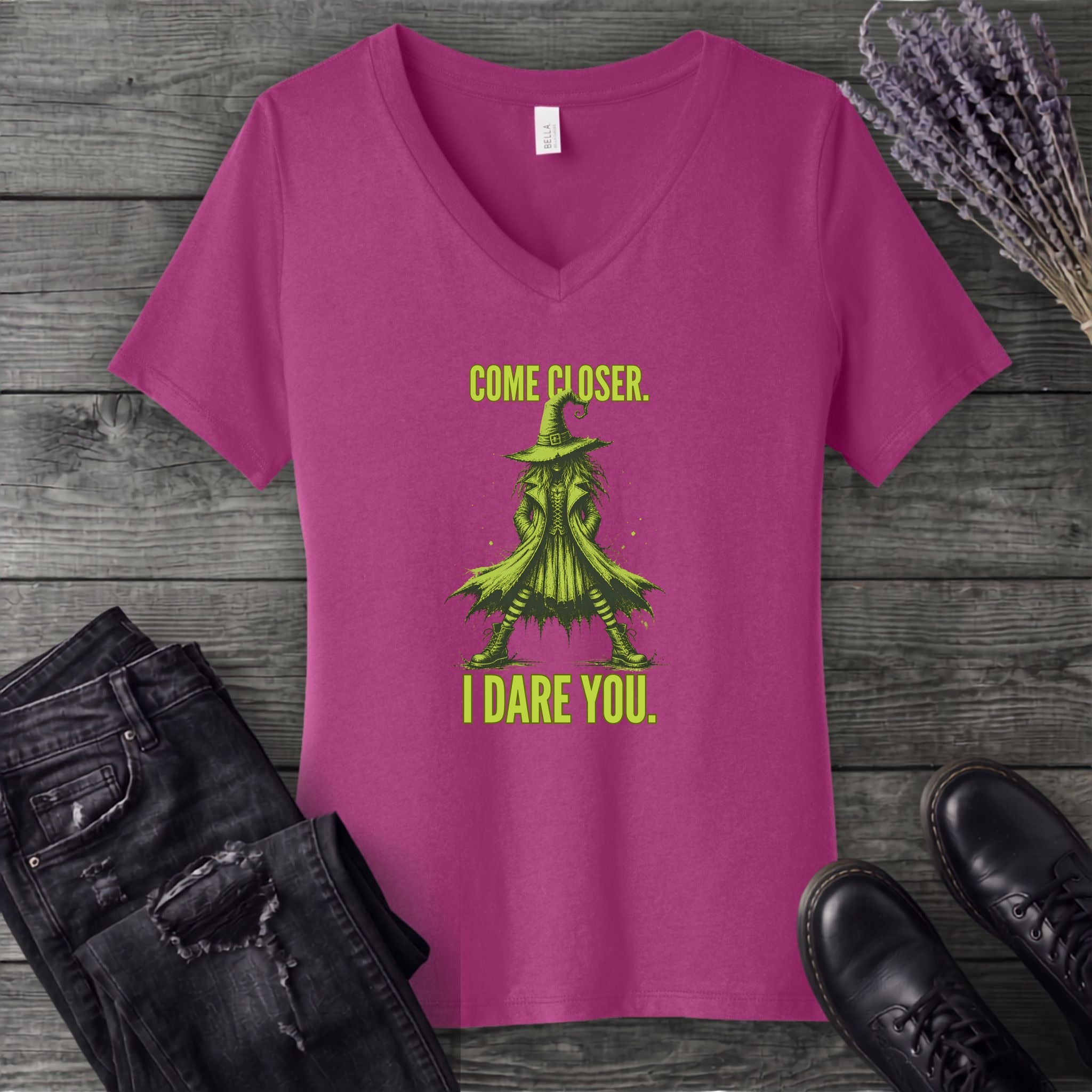 Come Closer I Dare You V-Neck T-Shirt