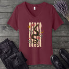 Serpent In Bloom V-Neck T-Shirt