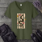 Serpent In Bloom V-Neck T-Shirt