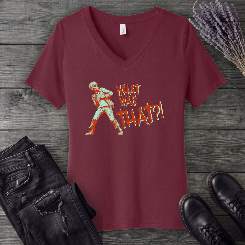 What Was That Zombie V-Neck T-Shirt