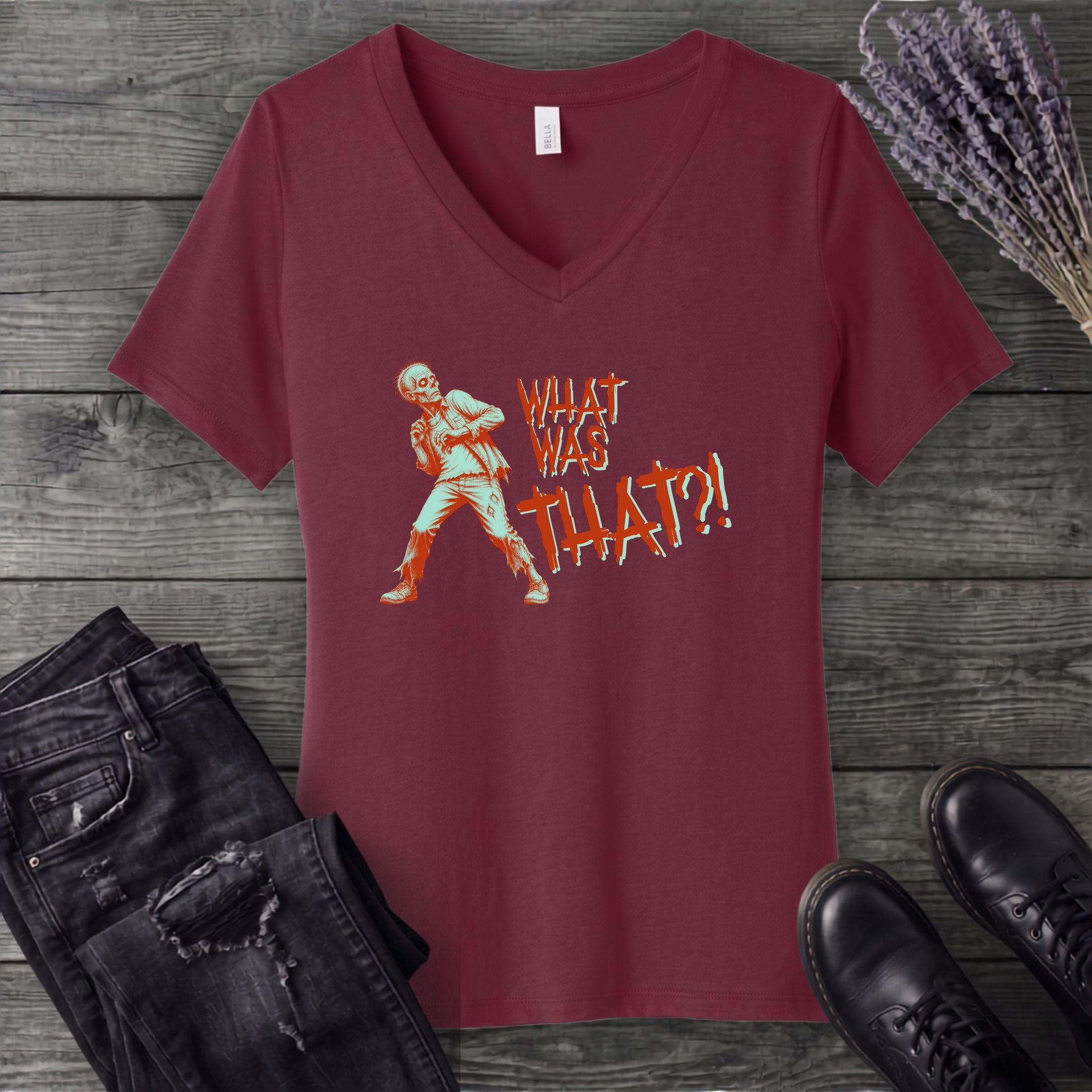 What Was That Zombie V-Neck T-Shirt