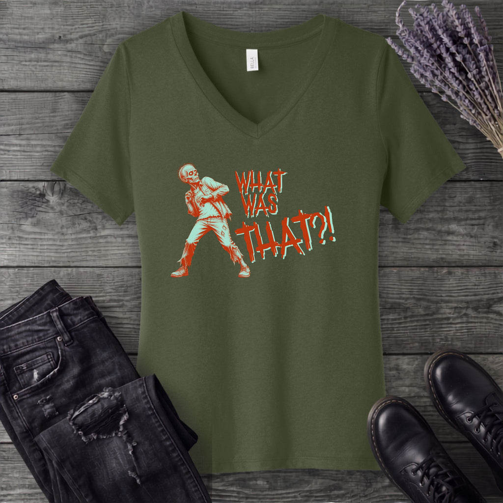 What Was That Zombie V-Neck T-Shirt