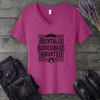 Mentally Somewhere Haunted V-Neck T-Shirt