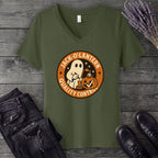 Jack O Lantern Quality Control V-Neck T-Shirt