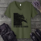 I'd Rather Be A Raven V-Neck T-Shirt