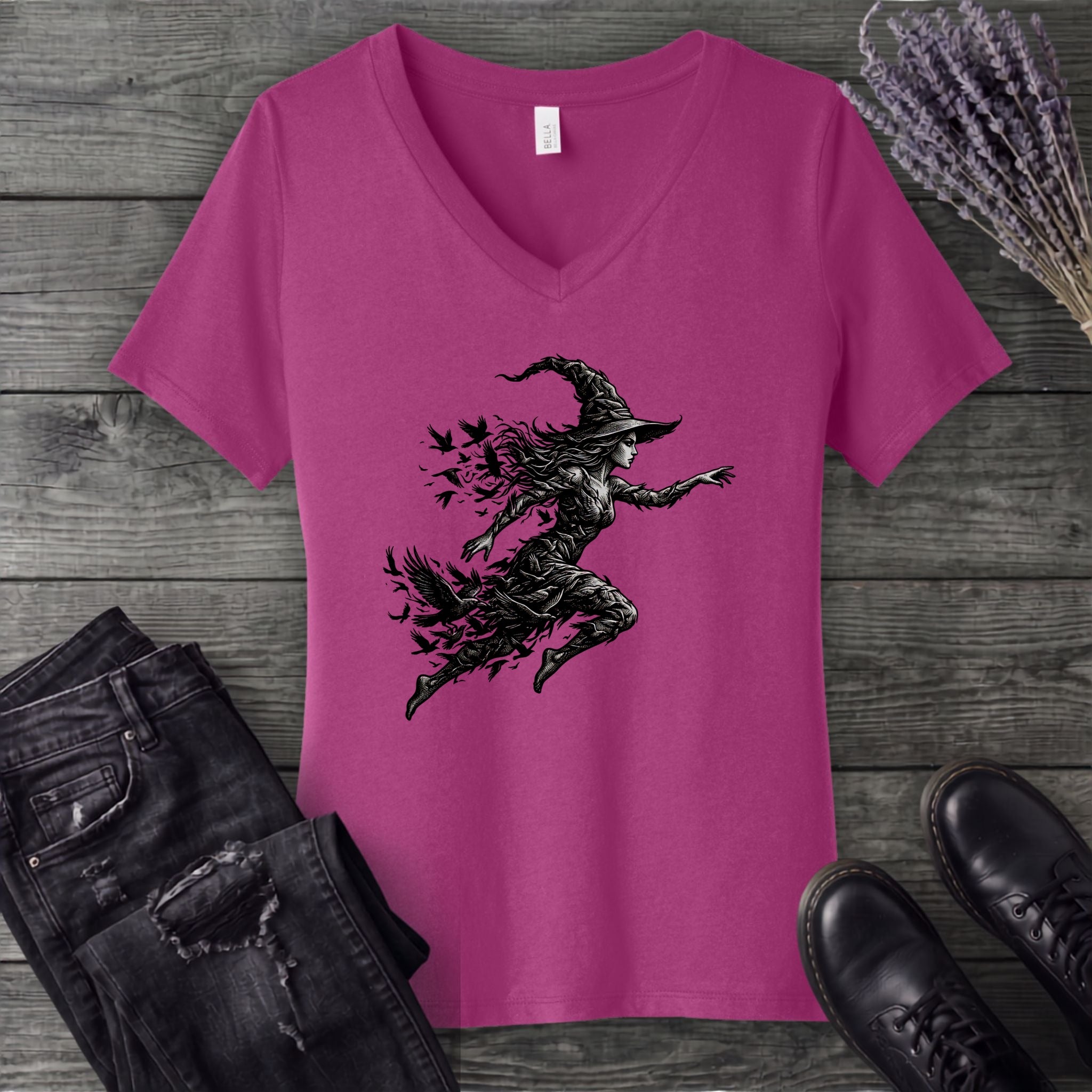 Raven Witch V-Neck T-Shirt