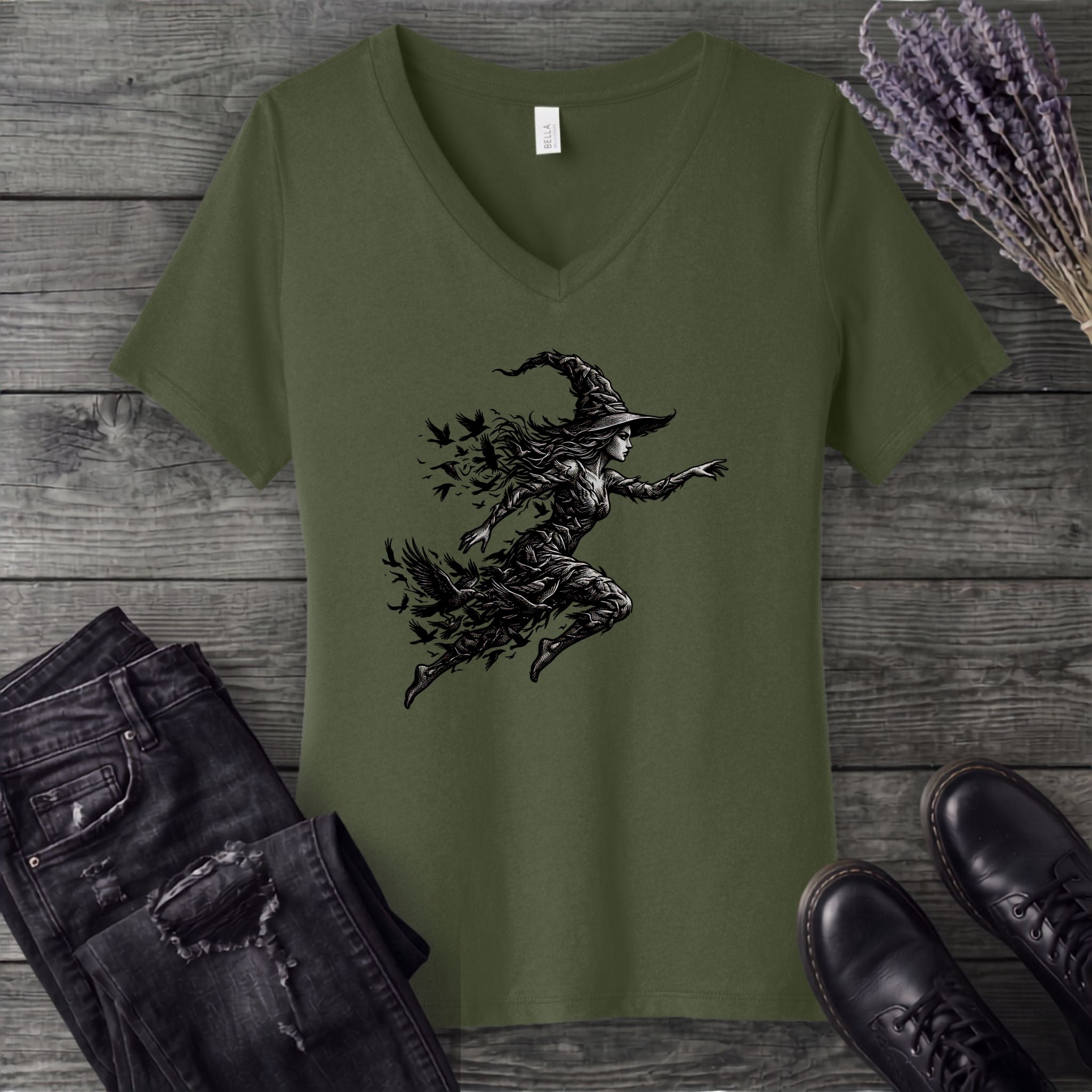 Raven Witch V-Neck T-Shirt