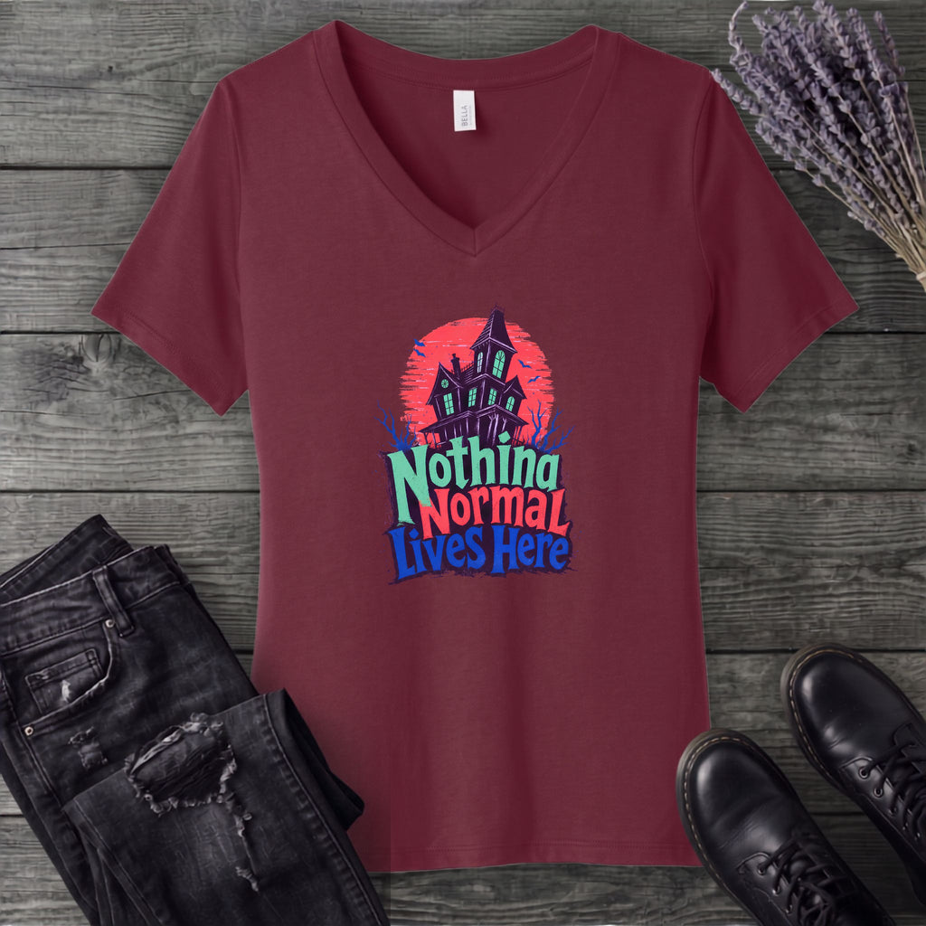Nothing Normal Lives Here V-Neck T-Shirt