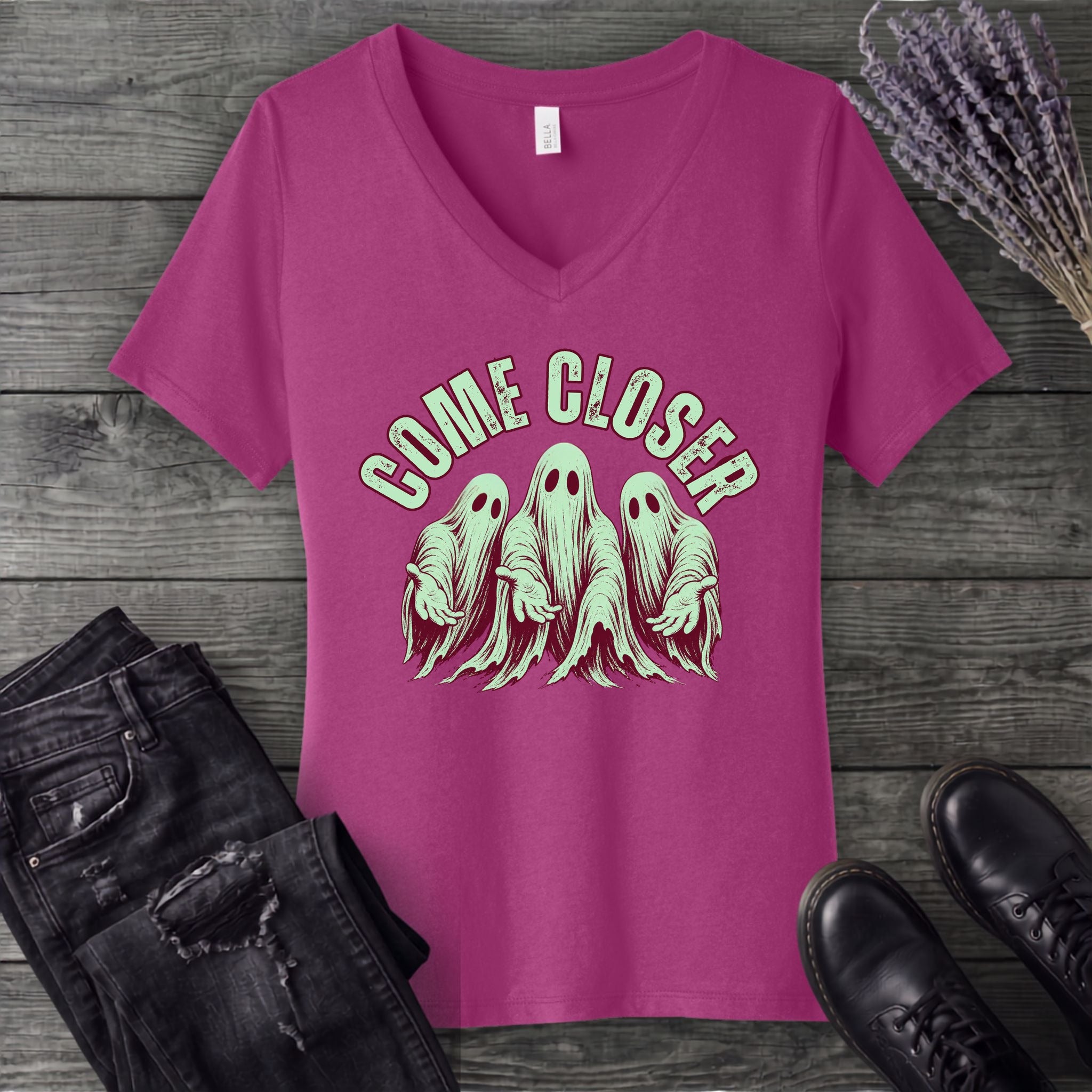 Come Closer Ghosts V-Neck T-Shirt