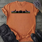 Bats Jack O Lantern Stripe T-Shirt