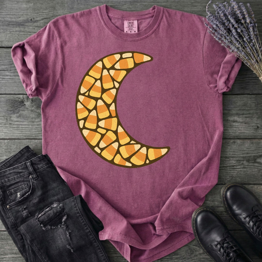 Candy Corn Crescent Moon T-Shirt