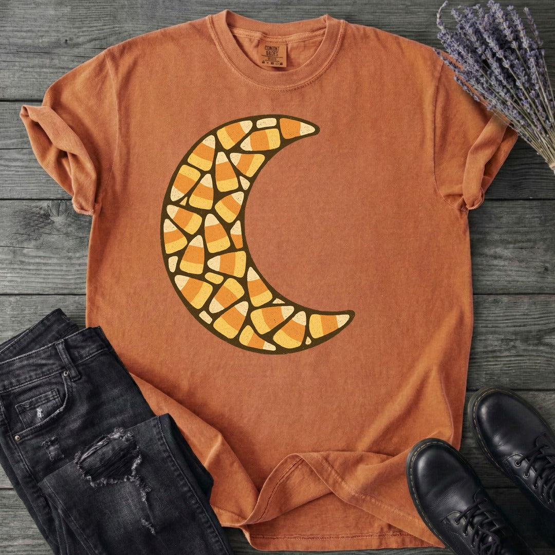 Candy Corn Crescent Moon T-Shirt