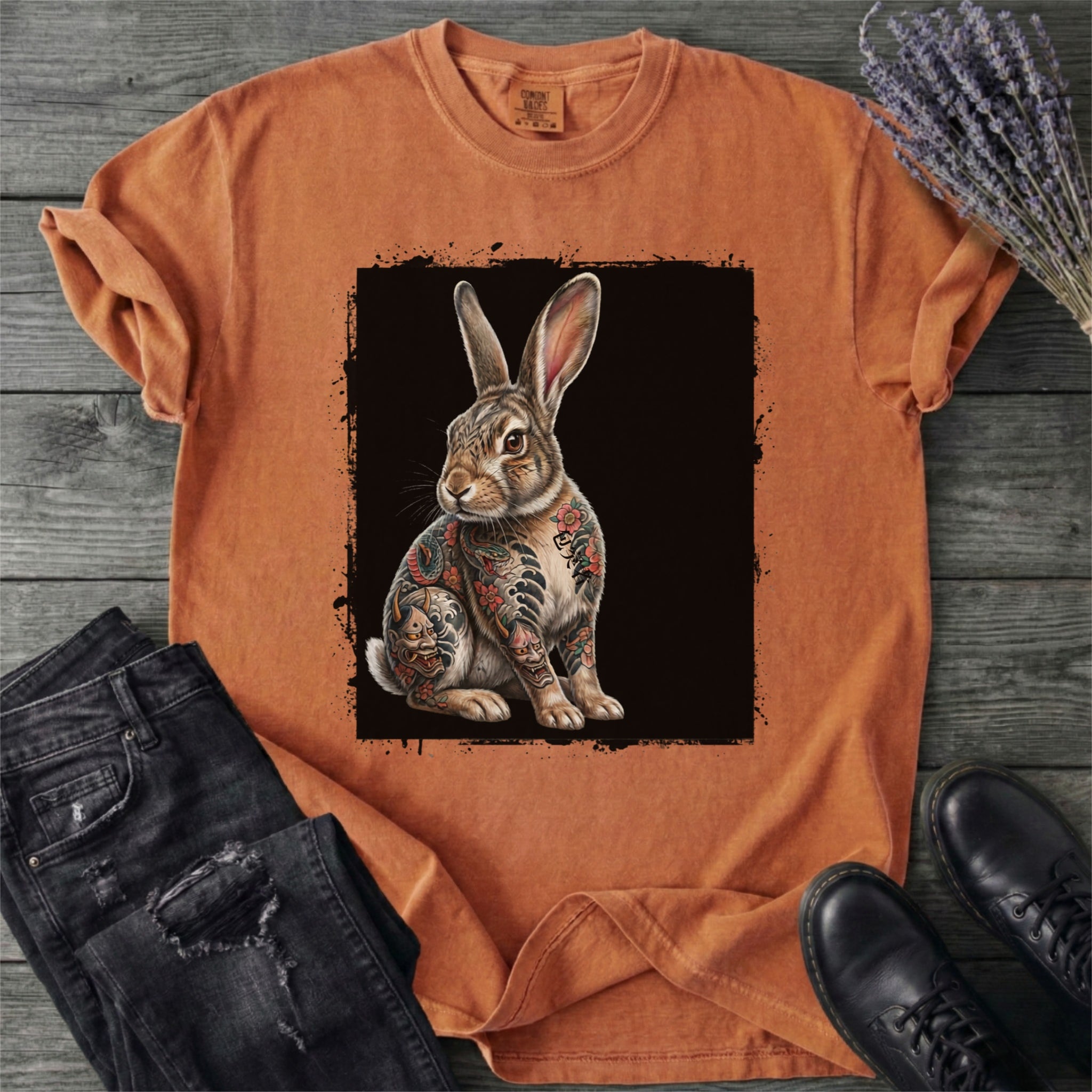 Grunge Tattoo Rabbit T-Shirt