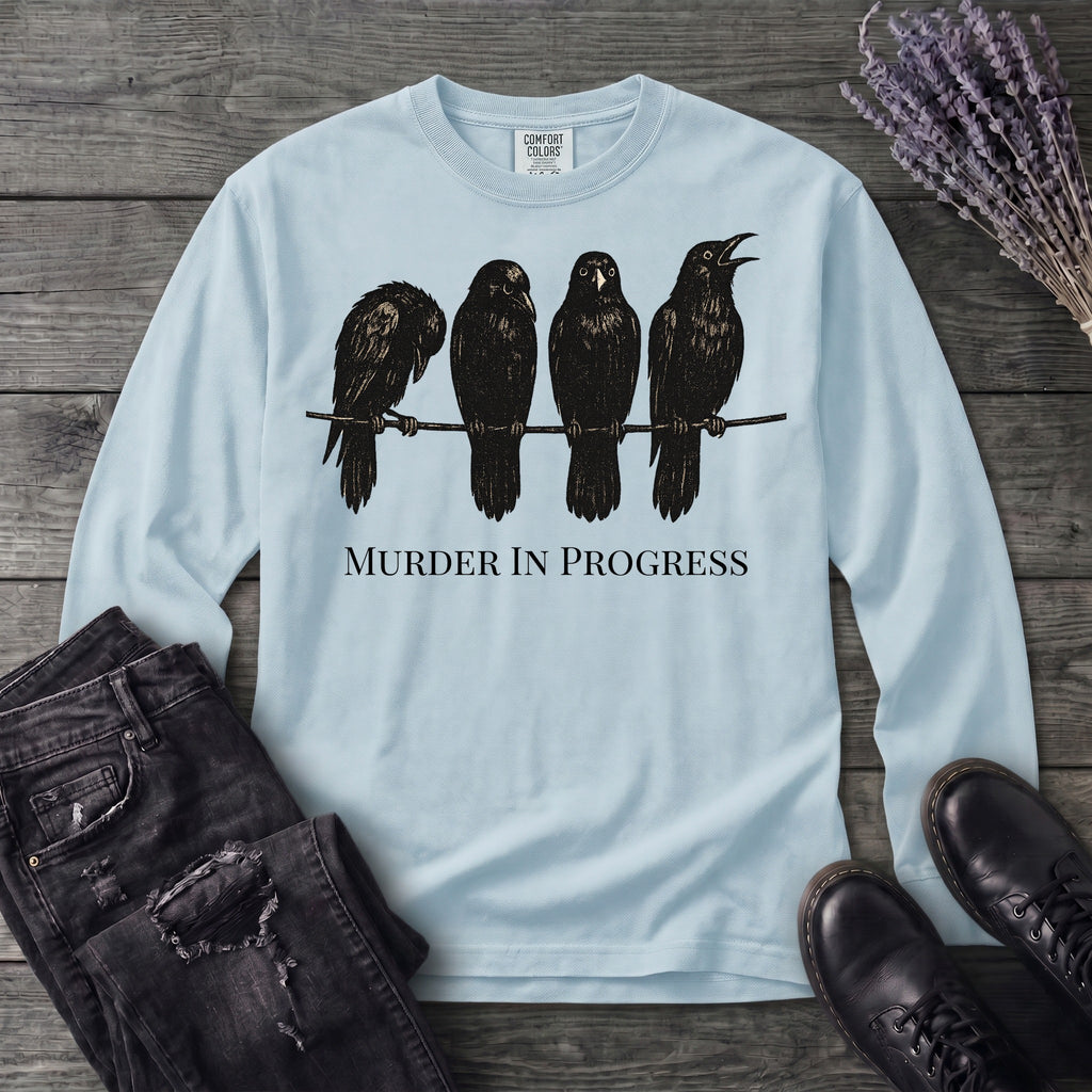 Murder In Progress Crows Long Sleeve T-Shirt