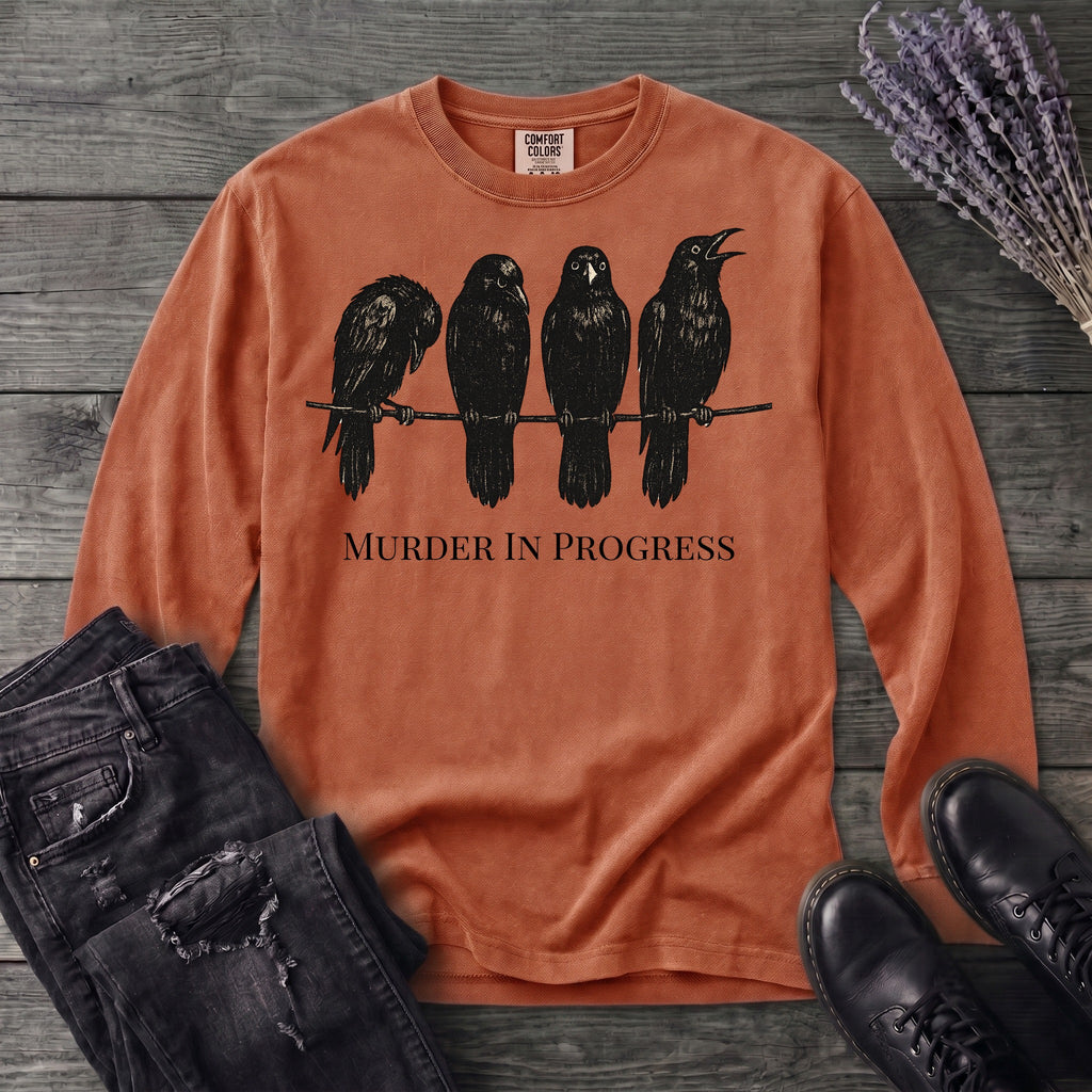 Murder In Progress Crows Long Sleeve T-Shirt