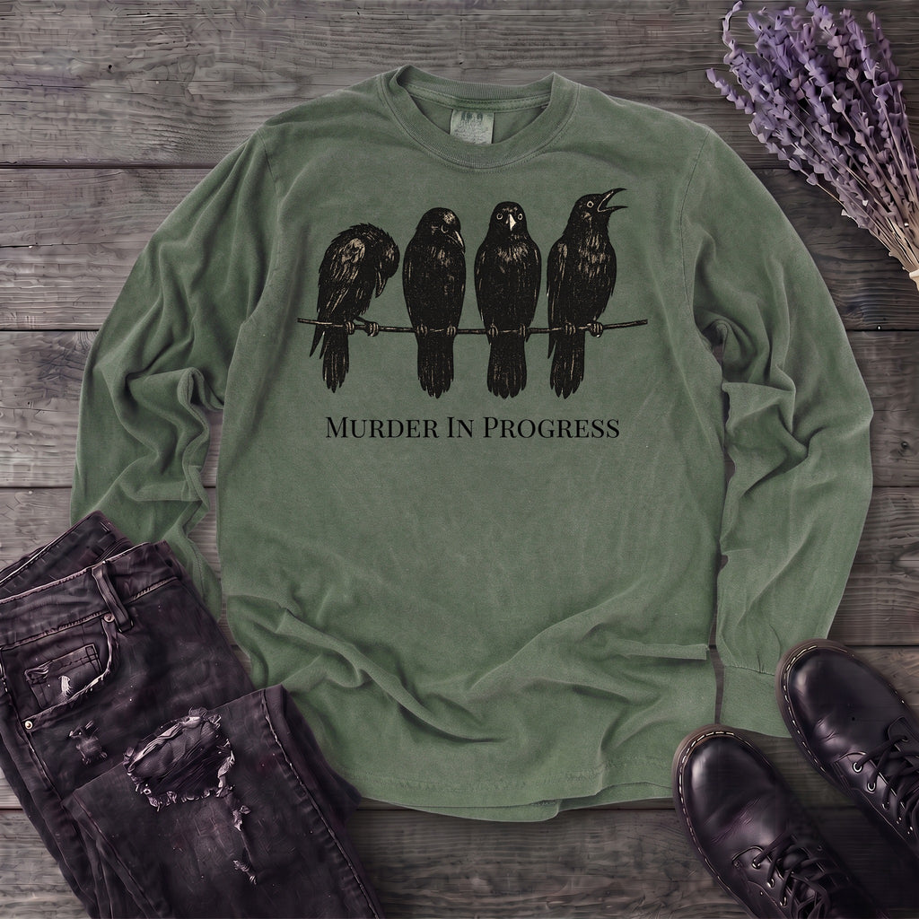 Murder In Progress Crows Long Sleeve T-Shirt