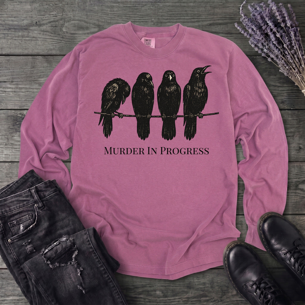 Murder In Progress Crows Long Sleeve T-Shirt